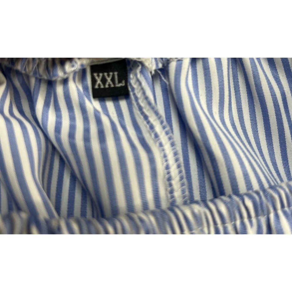 Beach Lounge Women\s Off Shoulder Ruffle Pockets Blue White Size XXL - Picture 5 of 10
